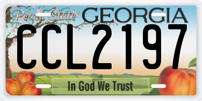 GA license plate CCL2197