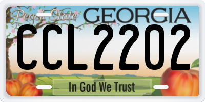 GA license plate CCL2202