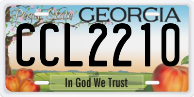 GA license plate CCL2210
