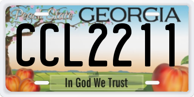 GA license plate CCL2211