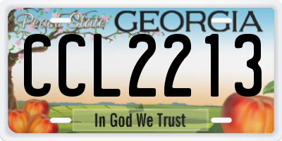 GA license plate CCL2213