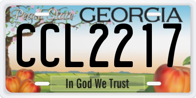 GA license plate CCL2217