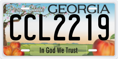GA license plate CCL2219