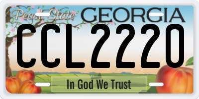 GA license plate CCL2220