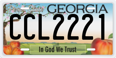 GA license plate CCL2221