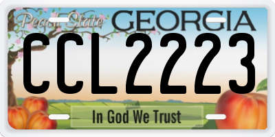 GA license plate CCL2223