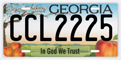 GA license plate CCL2225