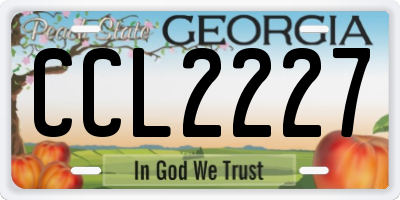GA license plate CCL2227