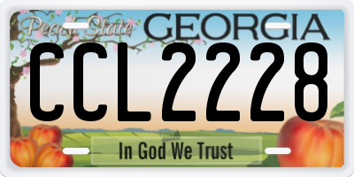 GA license plate CCL2228