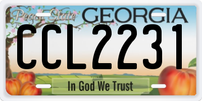 GA license plate CCL2231