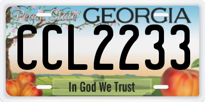 GA license plate CCL2233