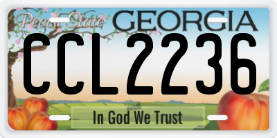GA license plate CCL2236