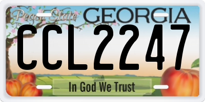 GA license plate CCL2247