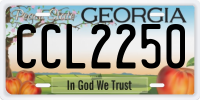 GA license plate CCL2250