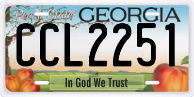 GA license plate CCL2251