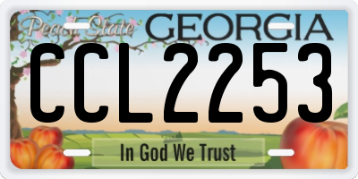 GA license plate CCL2253