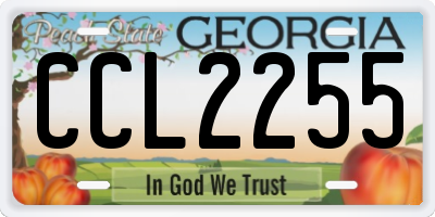 GA license plate CCL2255