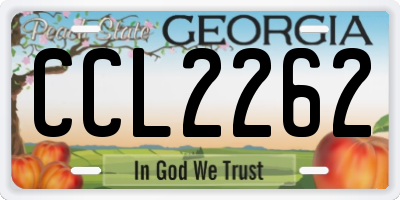 GA license plate CCL2262