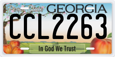 GA license plate CCL2263