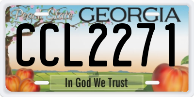 GA license plate CCL2271