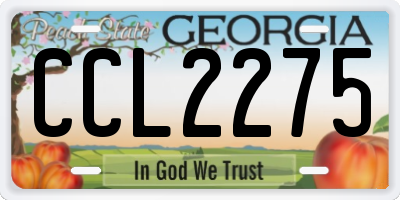 GA license plate CCL2275