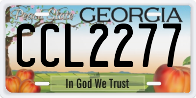 GA license plate CCL2277