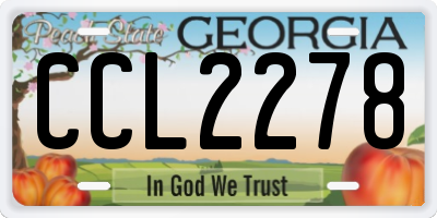 GA license plate CCL2278