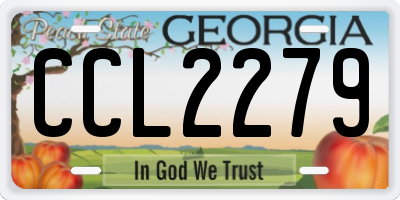 GA license plate CCL2279