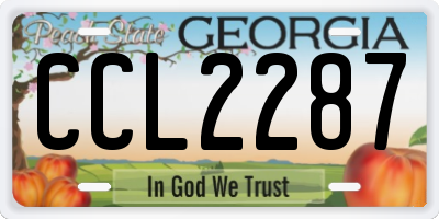 GA license plate CCL2287