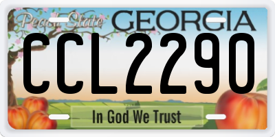 GA license plate CCL2290