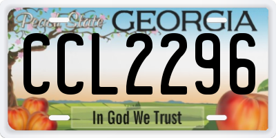 GA license plate CCL2296