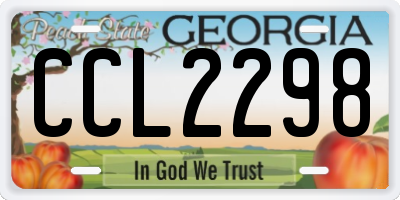 GA license plate CCL2298