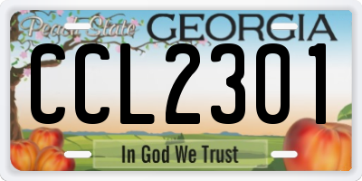 GA license plate CCL2301
