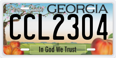 GA license plate CCL2304