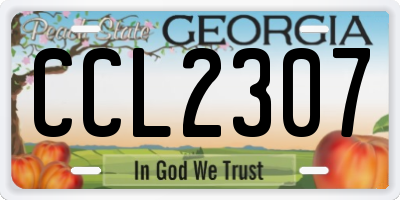 GA license plate CCL2307