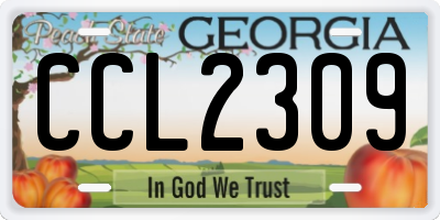GA license plate CCL2309