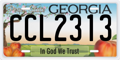 GA license plate CCL2313
