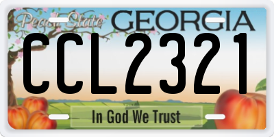 GA license plate CCL2321