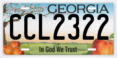 GA license plate CCL2322