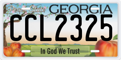 GA license plate CCL2325