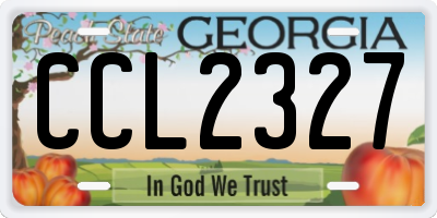 GA license plate CCL2327