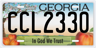 GA license plate CCL2330