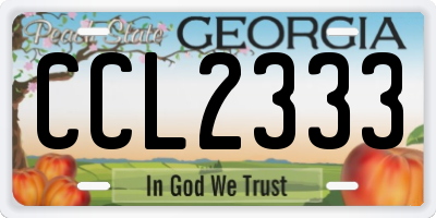GA license plate CCL2333