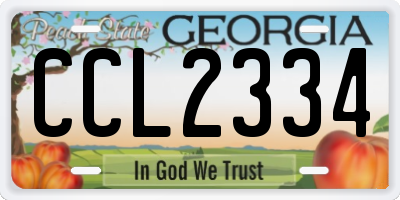 GA license plate CCL2334