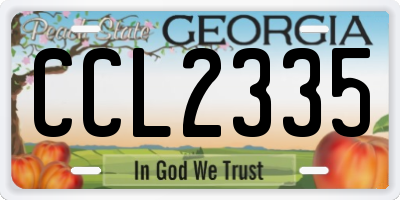 GA license plate CCL2335
