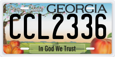 GA license plate CCL2336