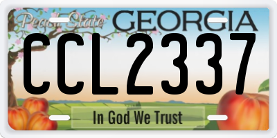GA license plate CCL2337
