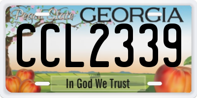GA license plate CCL2339