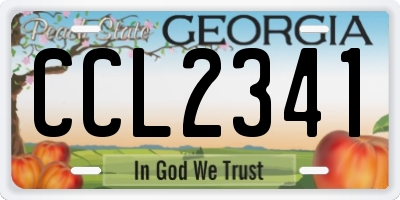 GA license plate CCL2341