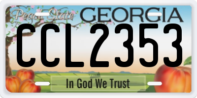GA license plate CCL2353